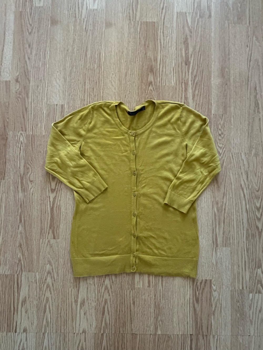 yellow/green new york and company cardigan with buttons size medium